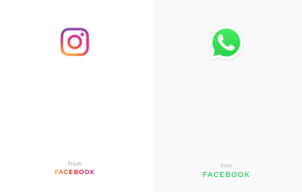 Splash screens of Instagram and Whatsapp
