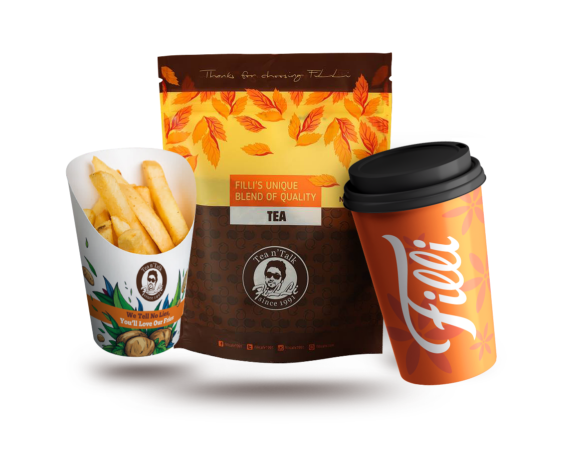 Packaging designs for FiLLi Cafe, UAE